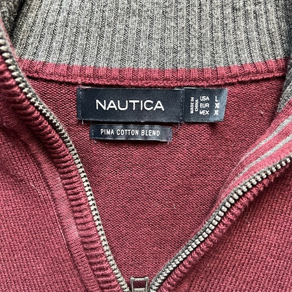 Large Nautica maroon long sleeve sweater - Picture 2 of 6
